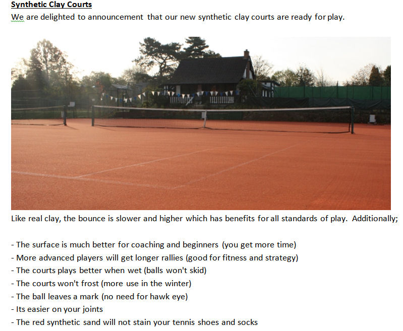 New Clay Courts